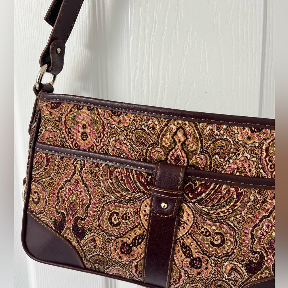 Etienne Aigner vintage unique fabric leather handbag EUC